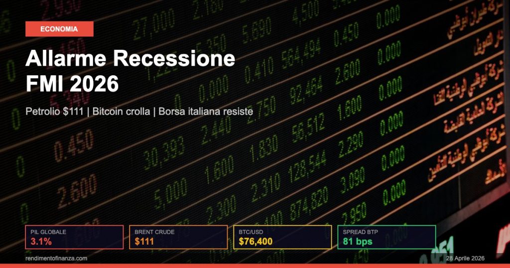 recessione FMI 2026 allarme economia globale