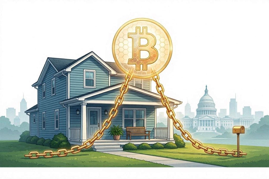 Mutui crypto USA: casa americana con Bitcoin come garanzia immobiliare