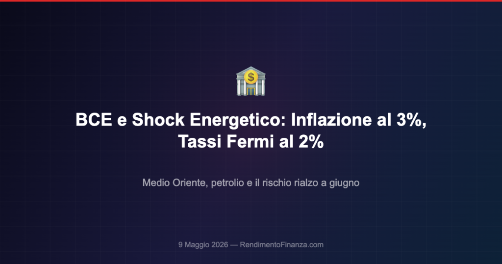 BCE inflazione 2026 shock energetico tassi interesse Eurozona