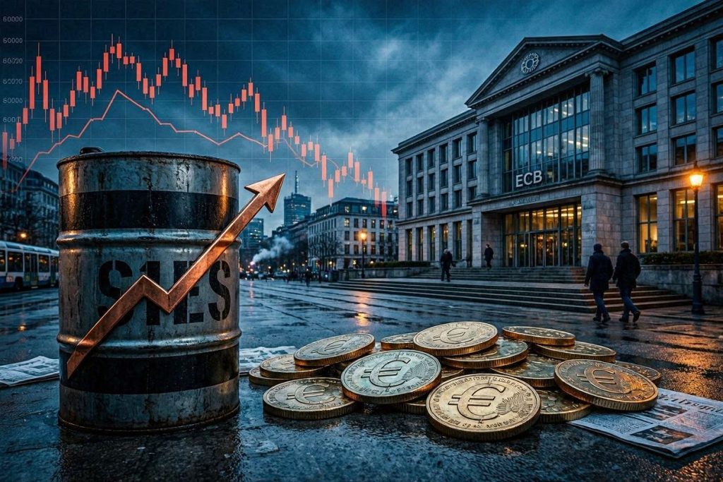 Stagflazione Europa 2026 petrolio a 107 dollari BCE verso rialzo tassi mercati in ritirata
