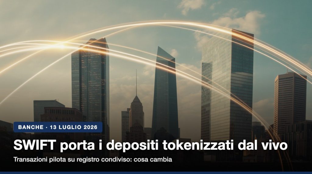 SWIFT depositi tokenizzati transazioni live blockchain