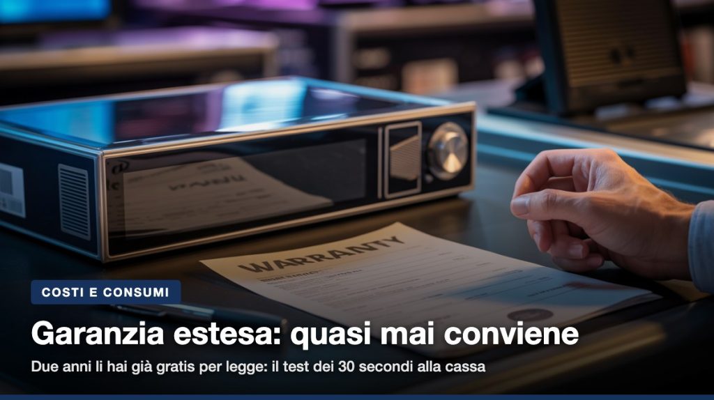 Due anni di garanzia legale li hai già gratis: cosa copre davvero l'estensione venduta in cassa, quanto costa in percent