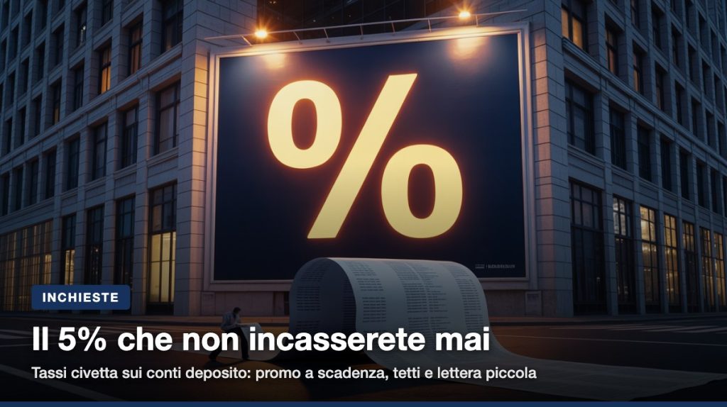 Il tasso in vetrina è il massimo teorico: promozioni a scadenza, tetti di somma, vincoli e svincoli che azzerano gli int