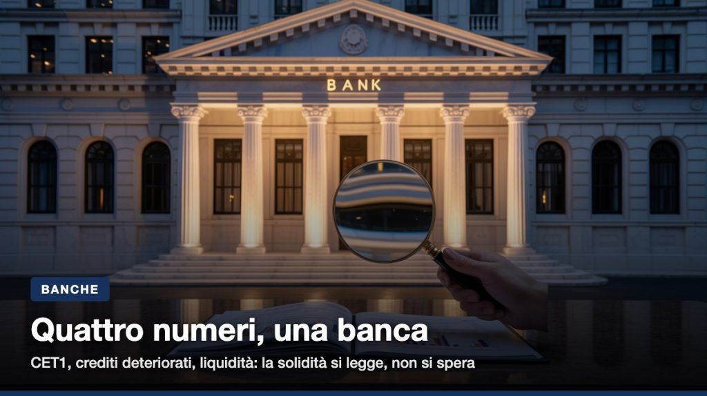 CET1 ratio, crediti deteriorati, LCR e redditività: cosa significano gli indicatori di solidità di una banca, dove trova