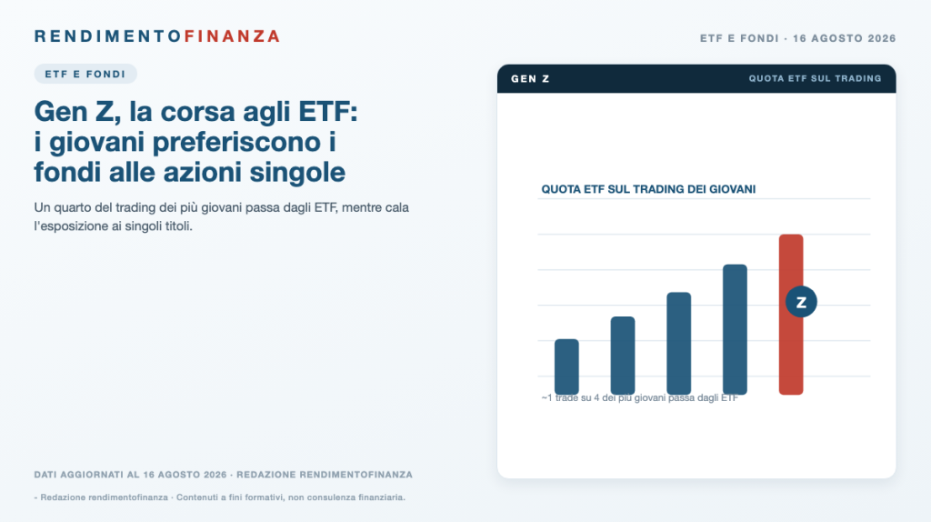 Copertina RendimentoFinanza — Gen Z, la corsa agli ETF: i giovani preferiscono i fondi alle azioni singole