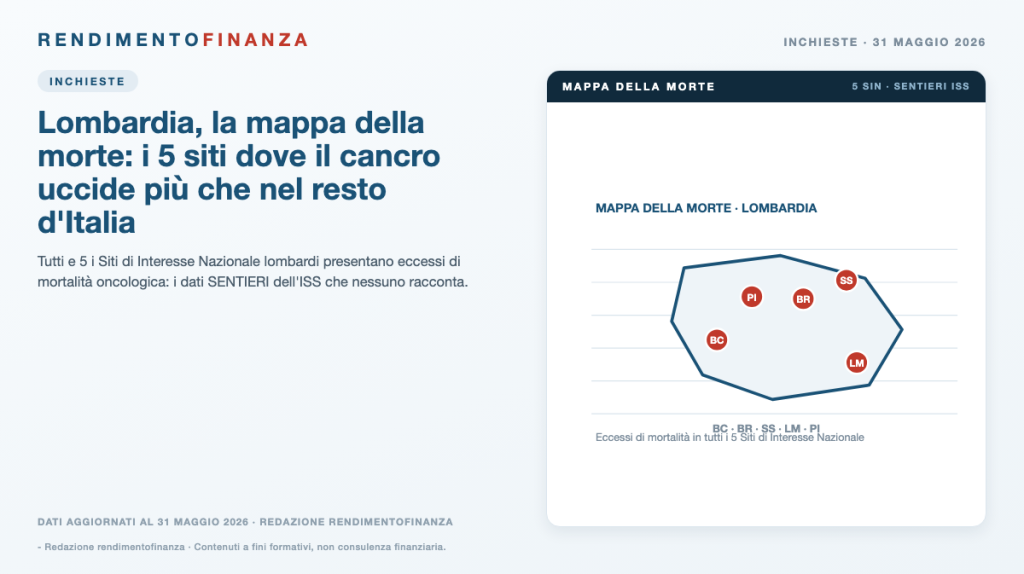 Copertina RendimentoFinanza — Lombardia, la mappa della morte: i 5 siti dove il cancro uccide più che nel resto d’Italia