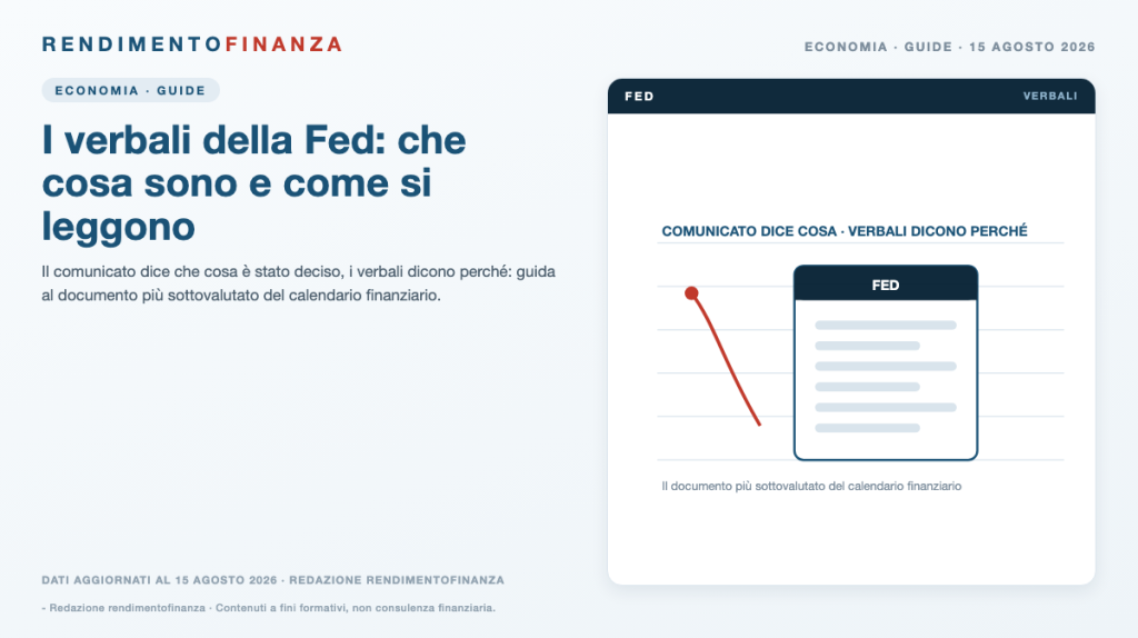 Copertina RendimentoFinanza — I verbali della Fed: che cosa sono e come si leggono
